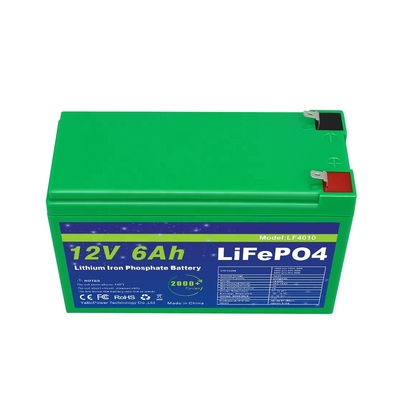 স্মার্ট BMS 12v 6ah Lifepo4 ব্যাটারি প্যাক ডিপ সাইকেল 2000 সাইকেল