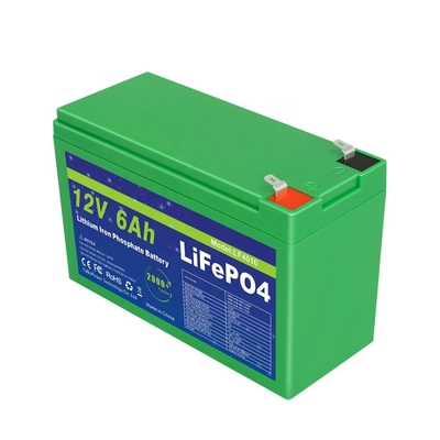 স্মার্ট BMS 12v 6ah Lifepo4 ব্যাটারি প্যাক ডিপ সাইকেল 2000 সাইকেল