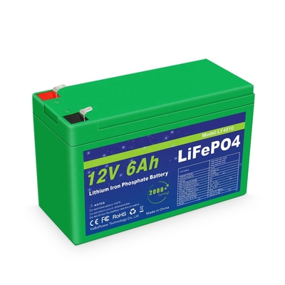 স্মার্ট BMS 12v 6ah Lifepo4 ব্যাটারি প্যাক ডিপ সাইকেল 2000 সাইকেল