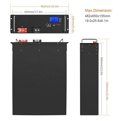 ইলেকট্রিক বাইক BMS স্মার্ট 100Ah YB-LF51100 এর জন্য ডিপ সাইকেল 48V Lifepo4 ব্যাটারি