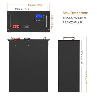 কাস্টম Lifepo4 ব্যাটারি প্যাক 48v 200ah 50Ah 100Ah 150Ah 2000 সাইকেল ডিপ সাইকেল