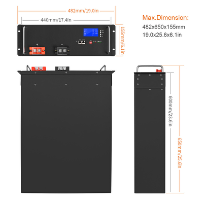 48v50ah UPS Lifepo4 ব্যাটারি 48v 30ah সোলার এনার্জি স্টোরেজ লিথিয়াম আয়ন