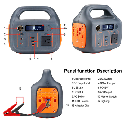 হোম 110v 220v ক্যাম্পিং সোলার জেনারেটর 300W আউটডোর পোর্টেবল পাওয়ার স্টেশন গাড়ি শুরুর সাথে