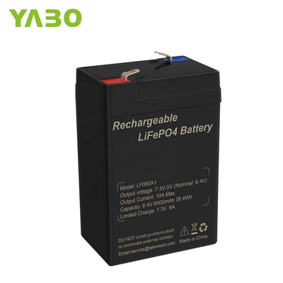 6.4V 4.5Ah 6v 5Ah ডিপ সাইকেল LiFePO4 ব্যাটারি রিচার্জেবল লাইটিং