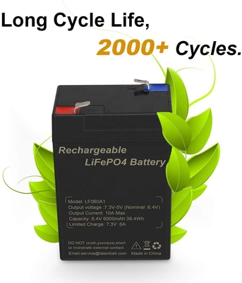খেলনা সাইকেলের হেডলাইট বাম্পার গাড়ির জন্য 6Ah 6V Lifepo4 গভীর সাইকেল লিথিয়াম ব্যাটারি