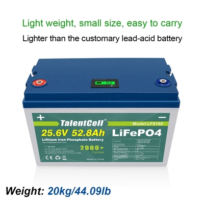 সফ্টওয়্যার BMS Lifepo4 ব্যাটারি 24v 50ah 25.6V 52.8Ah 2000 চক্রের বেশি
