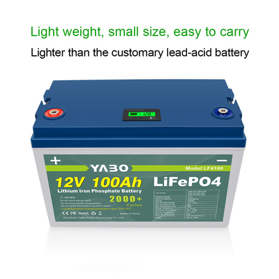 FCC 100ah 12 Volt Lifepo4 ব্যাটারি M8 টার্মিনাল IP55 প্লাস্টিক কেসিং