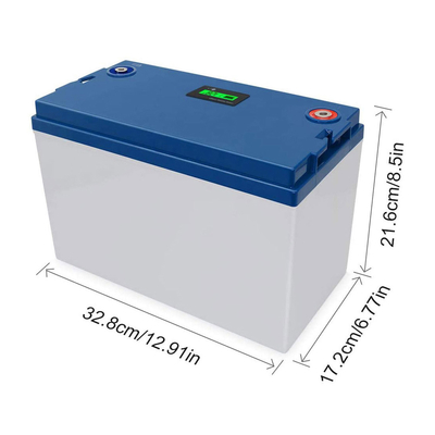 FCC 100ah 12 Volt Lifepo4 ব্যাটারি M8 টার্মিনাল IP55 প্লাস্টিক কেসিং